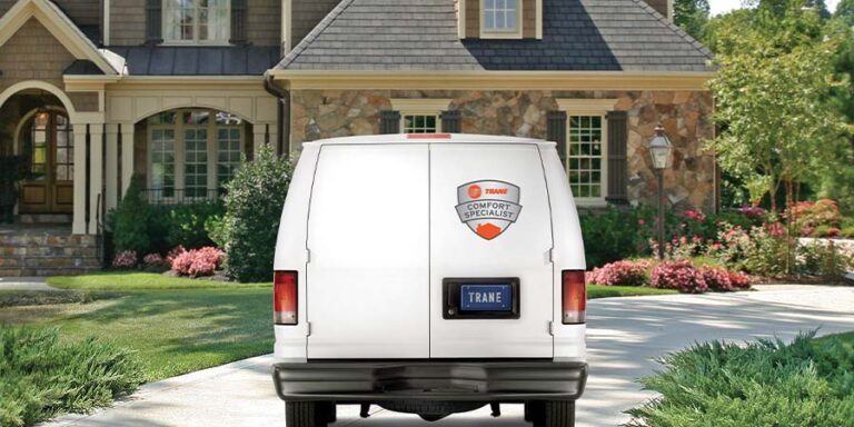 trane specialist van parked outside of home